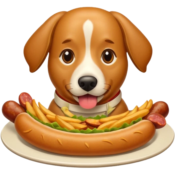 Dog eating salchipapa emoji