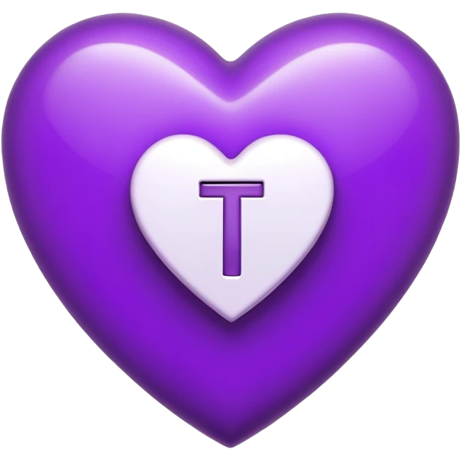 The Letter “t” inside a Purple Heart emoji