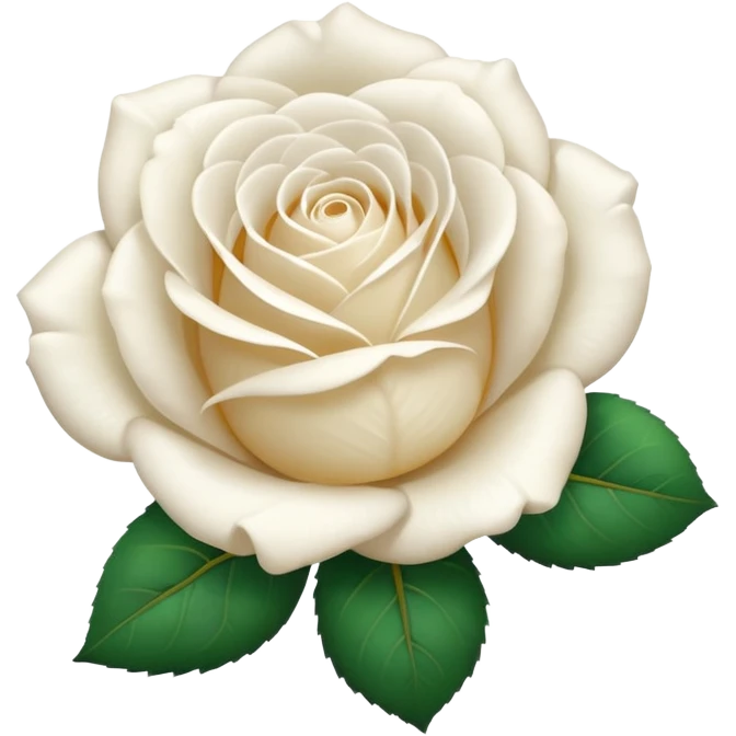 white rose, without green leaves, just flower emoji