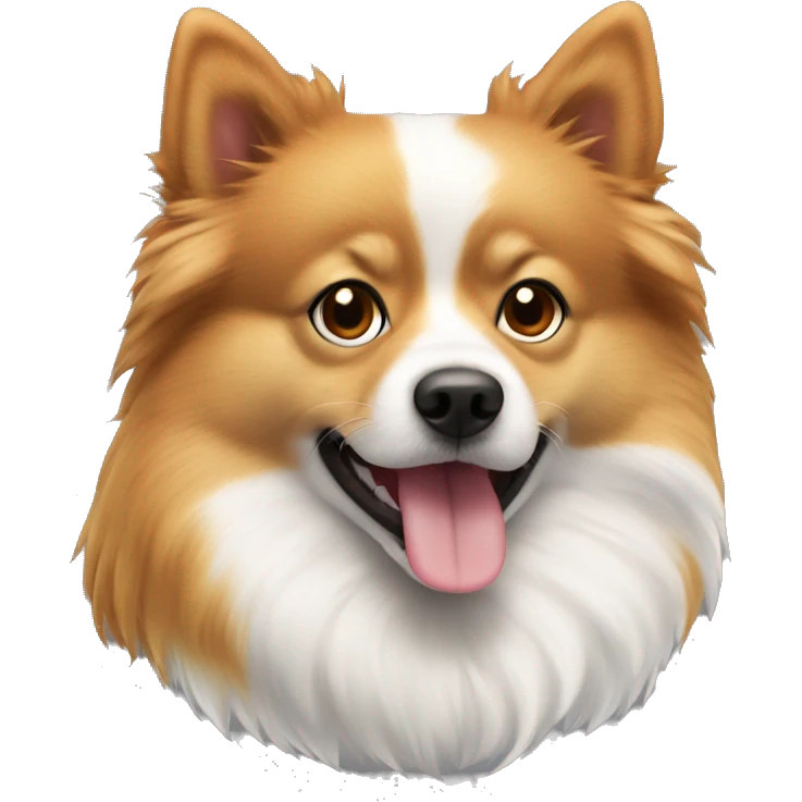 Chien spitz roux et blanc  emoji