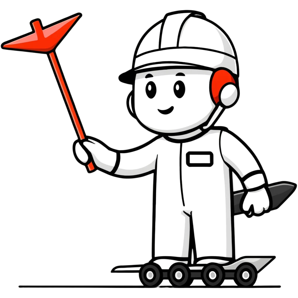 ramp agent with marshalling wands guiding aircraft emoji