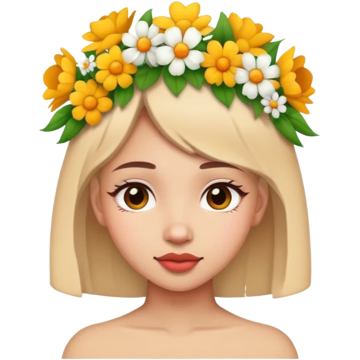 girl with flowers on the head emoji