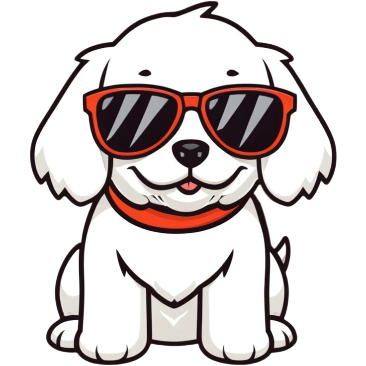 Cocker spaniel wearing sunglasses emoji
