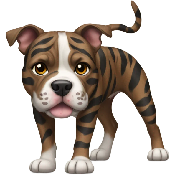 pitbull terrier dark brindle tiger stripes emoji