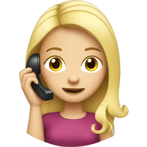 blonde girl talking on the phone emoji