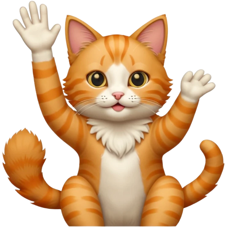 cat waving emoji