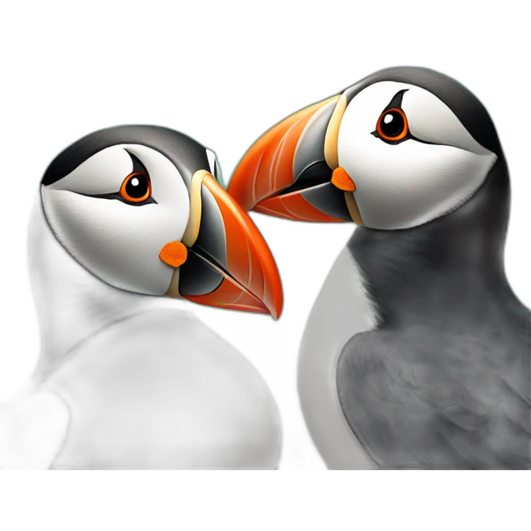 Puffins in love emoji
