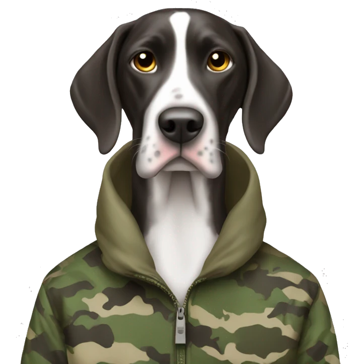 Pointer cross salvation wearing a camouflage jacket  emoji