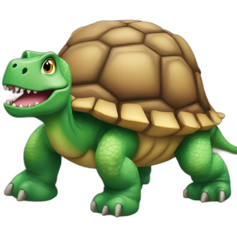 Dinosaures sur une tortue emoji