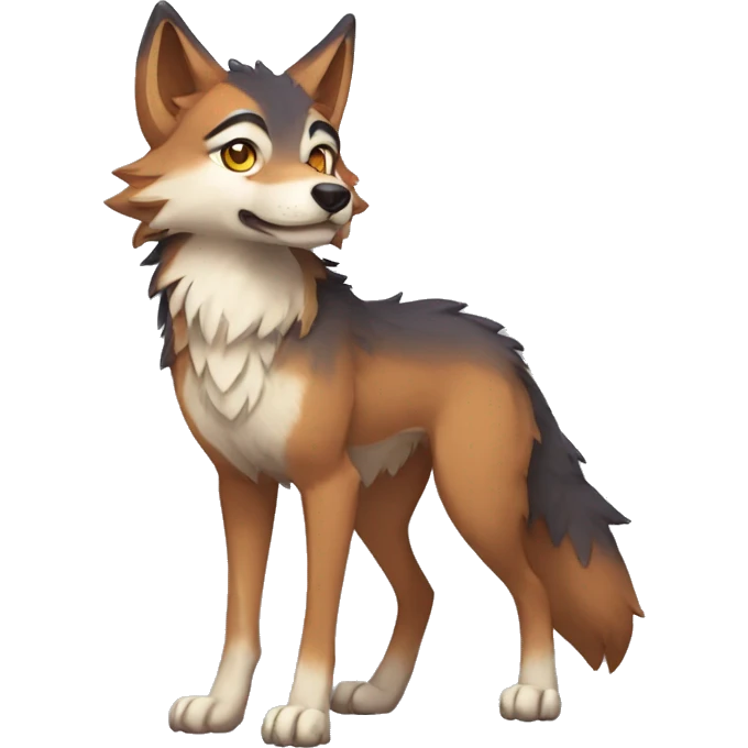 Anthropomorphic Falvie-wolf (full body) emoji