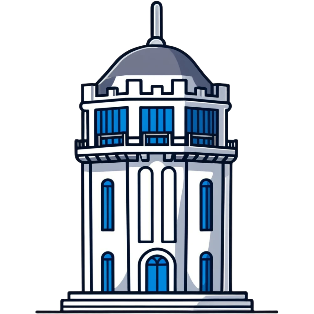Oxford tower with silver bars, Babel novel reference emoji