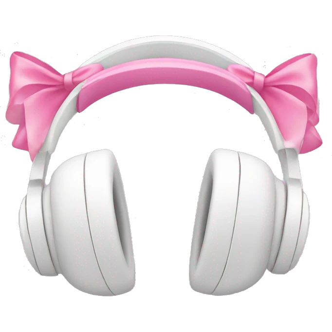 White headphones with pink bows  emoji