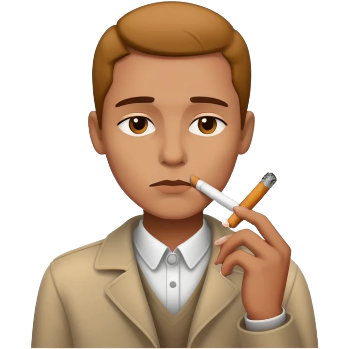 Don't care emoji, smoking a cigarette  emoji