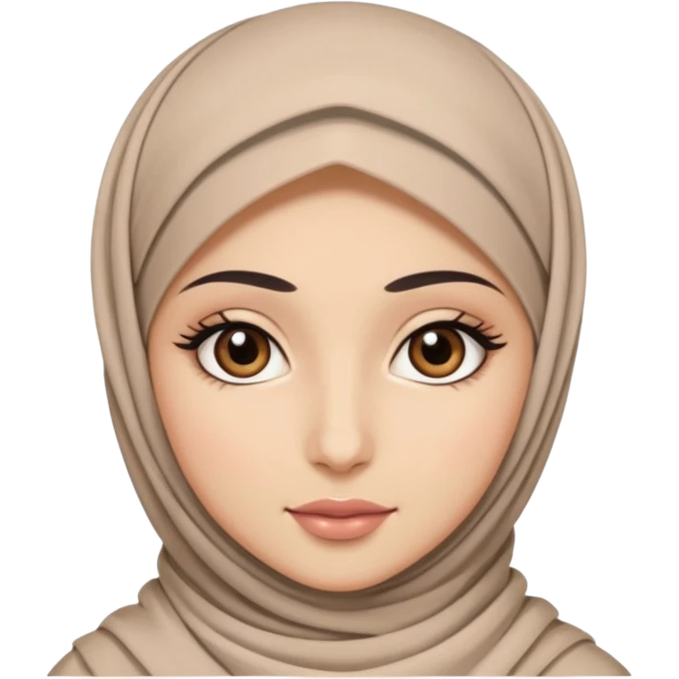 hijab with dark brown eyes and long lashes with and light  skin emoji