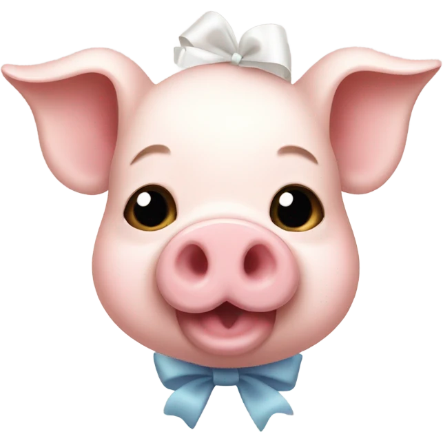 Cute pig with a white bow  emoji