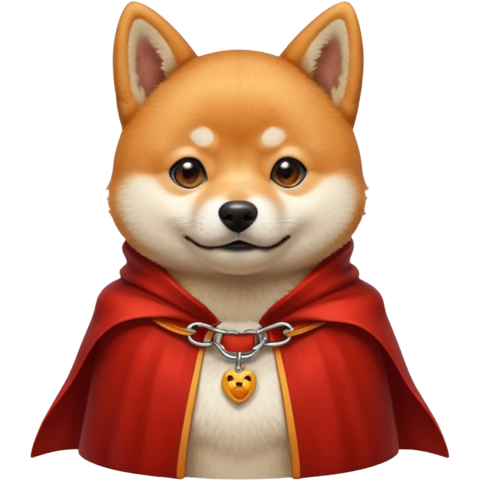 Shiba Dog in evil red collar cloak emoji