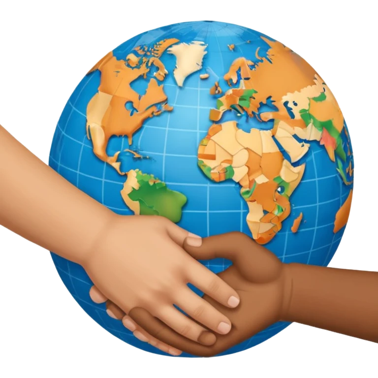 a handshake with a globe in the background, symbolizing international relations emoji