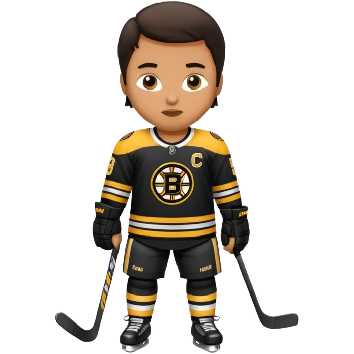 Hockey player in boston bruins jersey  emoji
