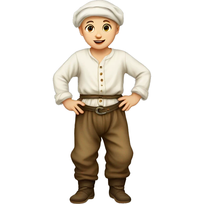 European peasant baby in pants emoji