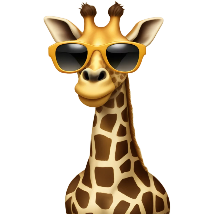 Giraffe sitting down wearing sunglasses emoji