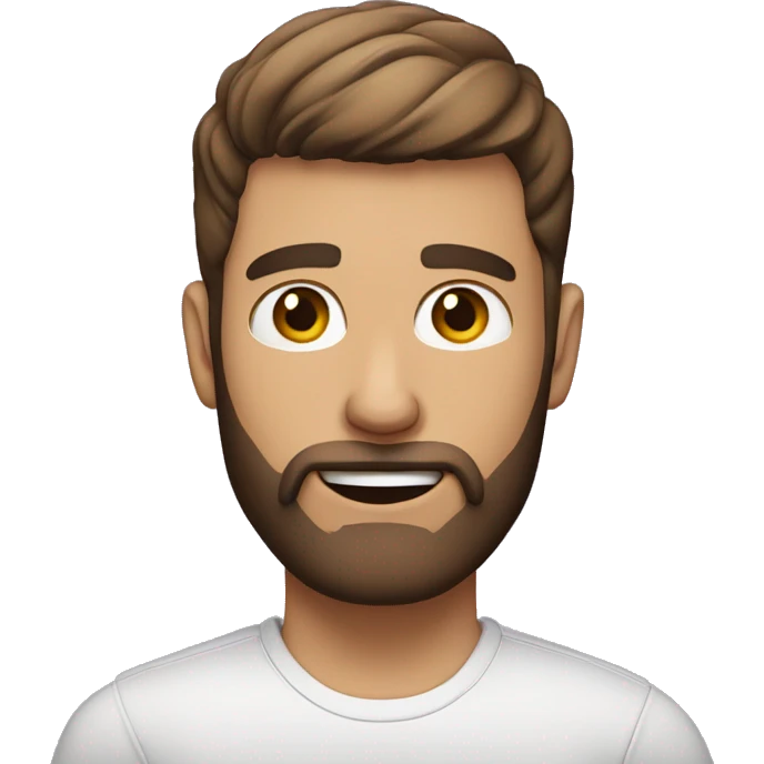 white guy, brown hair fade with purple hair on top, short brown beard emoji
