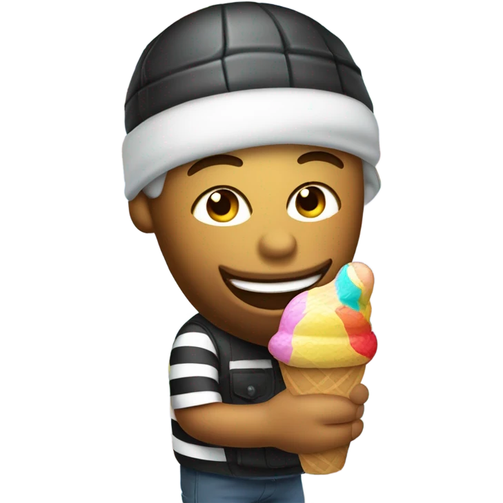 Robber eating ice cream  emoji