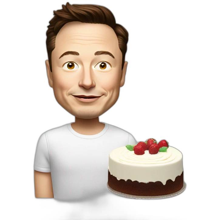 Elon musk mengeant un gateau emoji