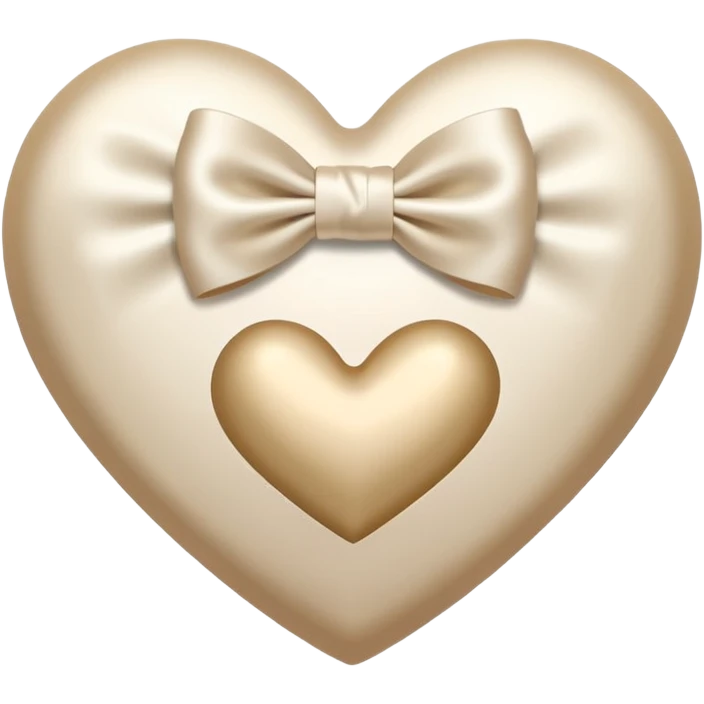 white heart with beige bow emoji