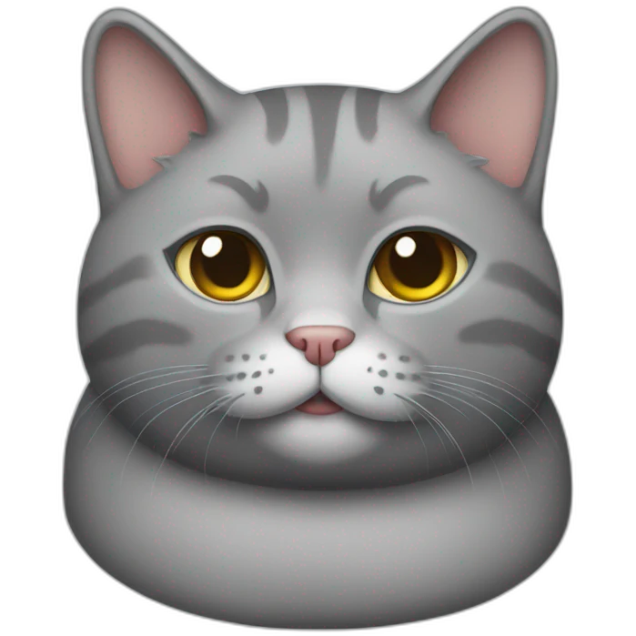 Fat gray cat body emoji