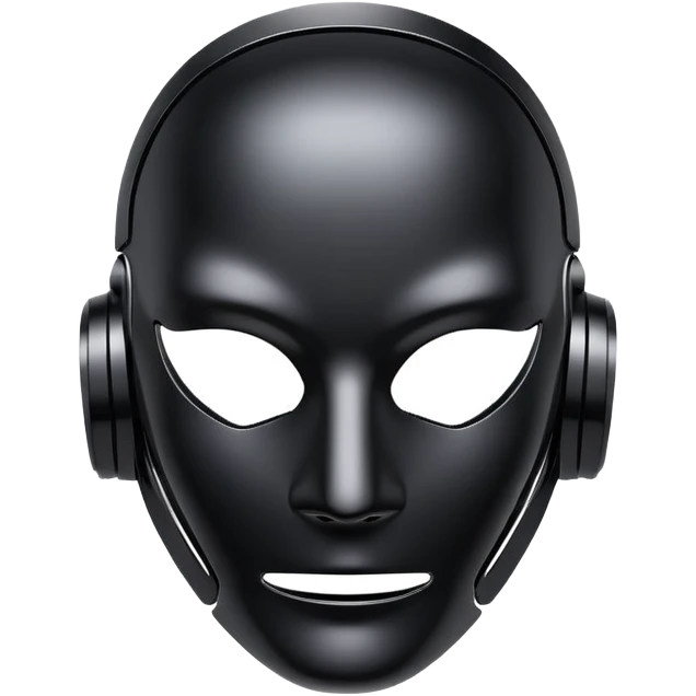 futuristic black AI mask emoji