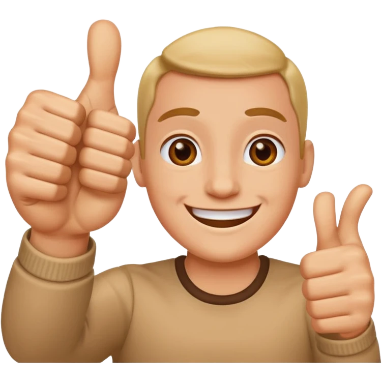 I want two tumbs up like it's done with two hands emoji