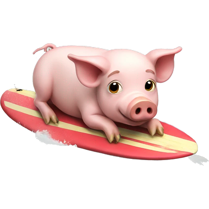 Surfing pig emoji
