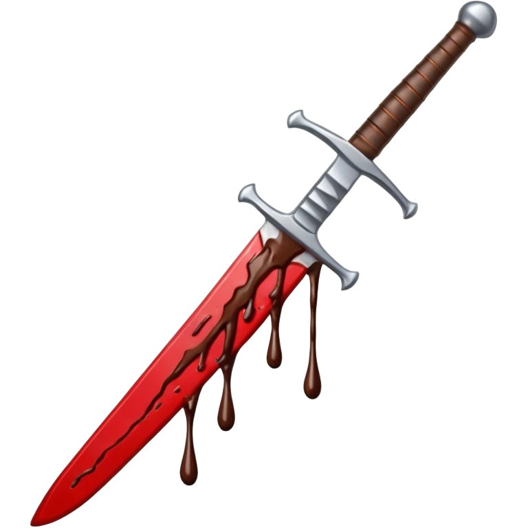 Blood on sword with chocolate emoji