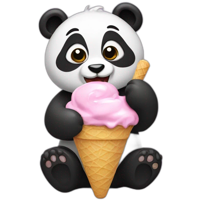 Panda eating ice cream emoji