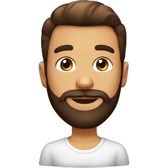 Garcon brun cheveux court dégradé et barbe yeux marron emoji