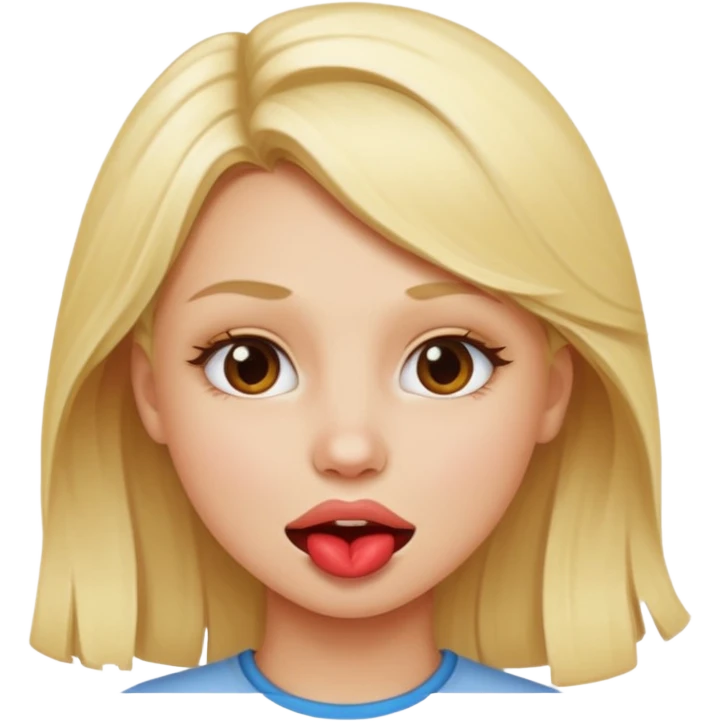 As blonde girl biting her lip emoji
