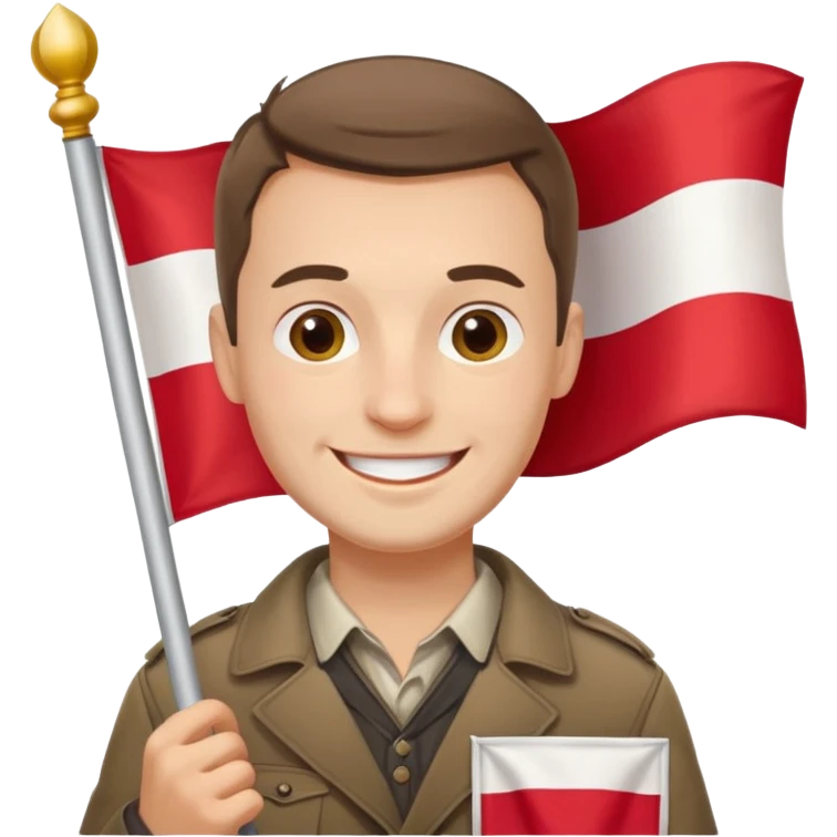 ultra realistic polish man with poland flag emoji