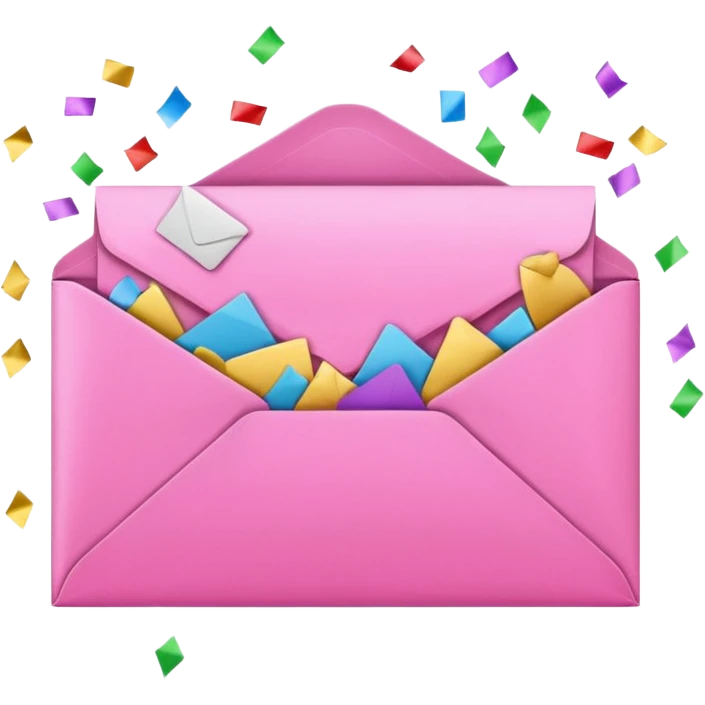 pinkenvelope with confetti emoji