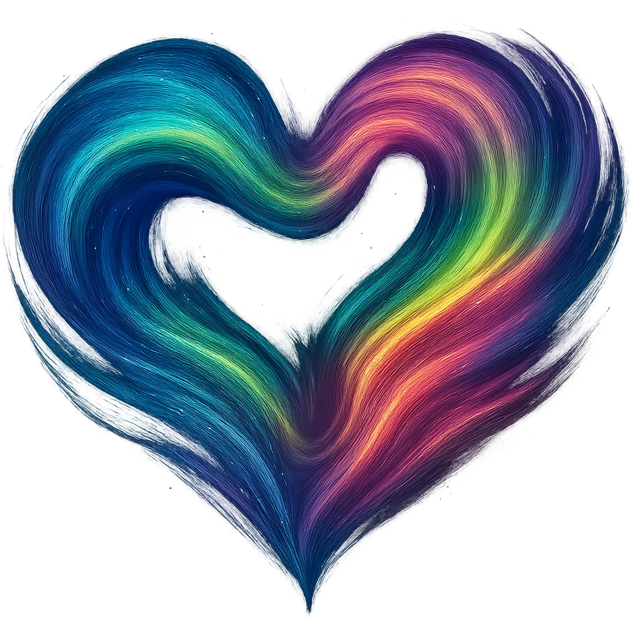 heart with a swirling aurora effect, digital illustration, no background emoji