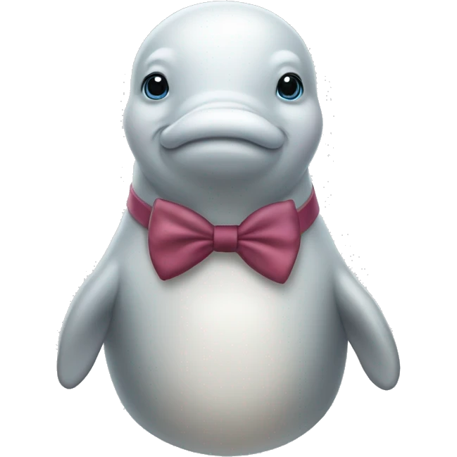 Beluga whale with a bowtie emoji