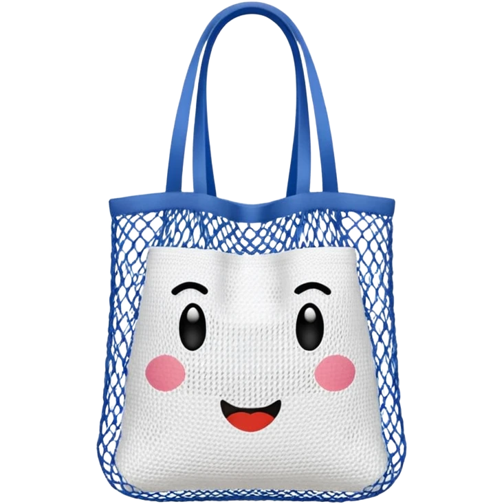 net bag,  mesh storage bag, tote bag, used for shopping, it has two knited handles as bag itself emoji