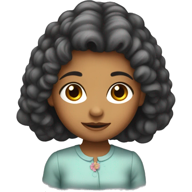 Niña pelo castaño  emoji
