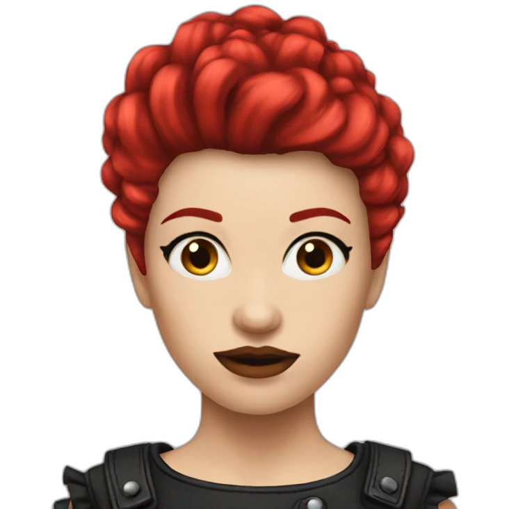 woman punk hair long red emoji