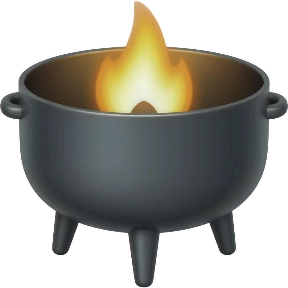 A minimalist black tall brazier with clear light emoji