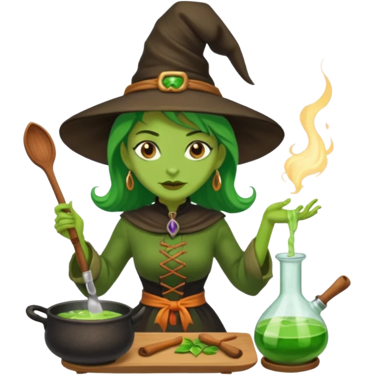 green witch cooking potion emoji