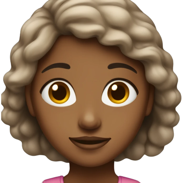 A girl who is medium black skin color, and she’s looking like a clean girl emoji
