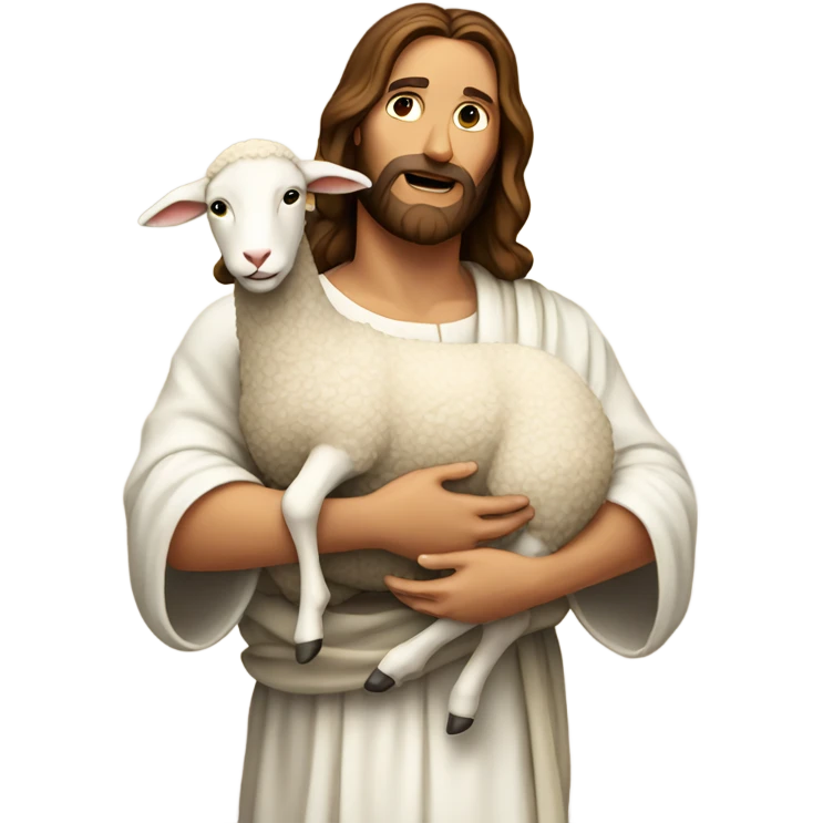 Jesus holding a lamb emoji
