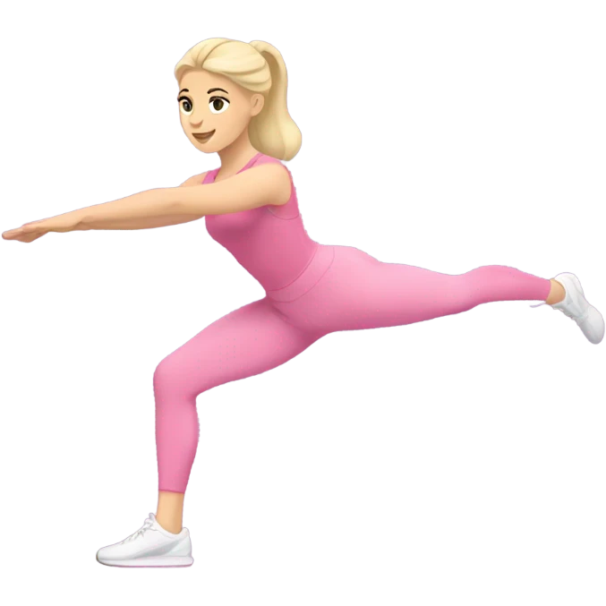 white girl blonde pink doing pilates  emoji