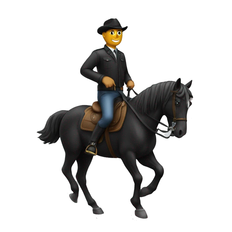 Un homme noir sur un cheval emoji