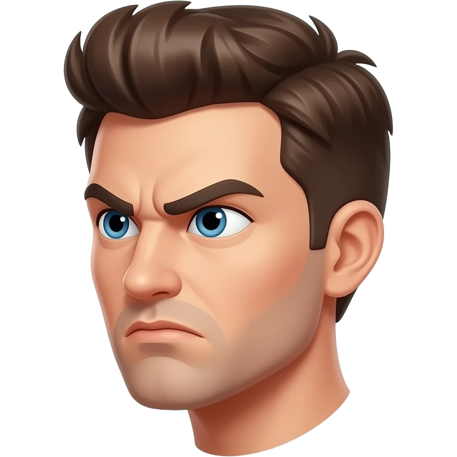 Make him look angry to the side emoji